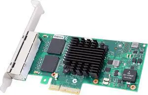 PCIe Gigabit Network Card, 1000Mbps PCI Express Ethernet Adapter with 350AM4 Controller, 4 RJ45 Port, 4 PCIE 2.1 Host Interface, with Low Profile Bracket PCIe Gigabit Network Card, 1000Mbps PCI Express Ethernet Adapter with 350AM4 Controller, 4 RJ45 Port, 4 PCIE 2.1 Host Interface, with Low Profile Bracket