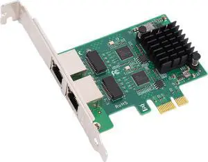 Jectse Dual Port Network Card 2 x RJ45 Gigabit Ethernet Adapter with Controller Gold Plated for Desktop PC 10 100 1000Mbps Wired Connection Jectse Dual Port Network Card 2 x RJ45 Gigabit Ethernet Adapter with Controller Gold Plated for Desktop PC 10 100 1000Mbps Wired Connection