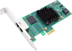 Zunate Dual Port Gigabit PCIe Network Card, PCI Express 2.1 x1 Adapter with 350AM4 Chipset, for Server Desktop Industrial Applications Zunate Dual Port Gigabit PCIe Network Card, PCI Express 2.1 x1 Adapter with 350AM4 Chipset, for Server Desktop Industrial Applications
