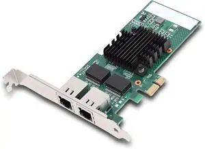 Zunate Ethernet PCI Express Network Card Dual RJ45 Ports 82571 Controller PCIe Gigabit Adapter for Linux VMware, Low Profile Full Height Brackets, 10/100/1000Mbps Zunate Ethernet PCI Express Network Card Dual RJ45 Ports 82571 Controller PCIe Gigabit Adapter for Linux VMware, Low Profile Full Height Brackets, 10/100/1000Mbps