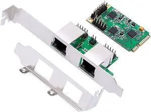 MINI PCI-E to Gigabit Ethernet Network Card Dual Port 10/100/1000Mbps Wired RJ45 Network Adapter NIC Card MINI PCI-E to Gigabit Ethernet Network Card Dual Port 10/100/1000Mbps Wired RJ45 Network Adapter NIC Card