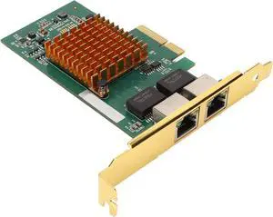 PCI Express Network Card, 2 RJ45 Ports Gigabit Transfer, PCIE X4 Slot Design, 2 Port Gigabit Nic, Performs TCP UDP IP, PCI Express Network Adapter for I350 Chips PCI Express Network Card, 2 RJ45 Ports Gigabit Transfer, PCIE X4 Slot Design, 2 Port Gigabit Nic, Performs TCP UDP IP, PCI Express Network Adapter for I350 Chips