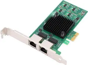 Zyyini Gigabit Ethernet Network Card, PCI Express x1 Dual RJ45 Port 10 100 1000Mbps Gigabit Desktop with Gold Finger Plating for 82574L Chipset for PC Zyyini Gigabit Ethernet Network Card, PCI Express x1 Dual RJ45 Port 10 100 1000Mbps Gigabit Desktop with Gold Finger Plating for 82574L Chipset for PC
