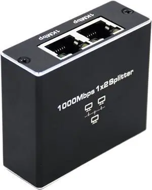 Ethernet Splitter 1 to 2 Gigabit Network Card High Speed 1000mbps Rj45 Ethernet Splitter Adapter Network Extension Connector Ethernet Splitter 1 to 2 Gigabit Network Card High Speed 1000mbps Rj45 Ethernet Splitter Adapter Network Extension Connector