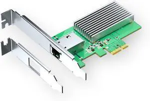 10Gb PCIe 4.0 x1 Network Card 10GBase-T RJ45 LAN NIC Adapter | RTL8127AT chip, aluminum heatsink,, full-height and low-profile brackets for PC, NAS, servers 10Gb PCIe 4.0 x1 Network Card 10GBase-T RJ45 LAN NIC Adapter | RTL8127AT chip, aluminum heatsink,, full-height and low-profile brackets for PC, NAS, servers
