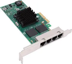 Yunseity 1G Gigabit Network Card, 4 Port PCI Express 2.0 X4 Ethernet Adapter with Large Receive and Transmit Buffers, for Servers Desktops and Industrial Setups Yunseity 1G Gigabit Network Card, 4 Port PCI Express 2.0 X4 Ethernet Adapter with Large Receive and Transmit Buffers, for Servers Desktops and Industrial Setups