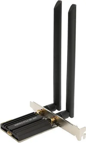 Wireless LAN Card 6E PCIE, Lower Latency Faster Speed, BT 5.2 Technology, Gold Plated Interface Built in Heat Sink, Multi Band 5Ghz 6Ghz 2.4Ghz for PC Wireless LAN Card 6E PCIE, Lower Latency Faster Speed, BT 5.2 Technology, Gold Plated Interface Built in Heat Sink, Multi Band 5Ghz 6Ghz 2.4Ghz for PC