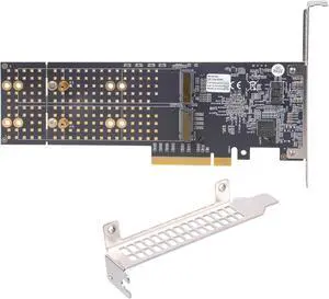 4 HDDs Expansion Card Plugs and Play Installation PCIe3.0 Switches Chip Thermals Management Double Height Not BIOS Split PCIe Adapters 4 HDDs Expansion Card Plugs and Play Installation PCIe3.0 Switches Chip Thermals Management Double Height Not BIOS Split PCIe Adapters