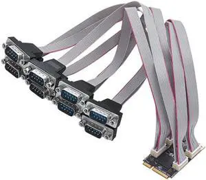 Mini PCIe to 8-Port RS232 Serial Card Industrial COM Port Expansion Adapter with 8 DB9 Outputs, 15KV ESD Protection, Wide Temperature Range -40°C~85°C, Compatible with Windows/Linux Systems Mini PCIe to 8-Port RS232 Serial Card Industrial COM Port Expansion Adapter with 8 DB9 Outputs, 15KV ESD Protection, Wide Temperature Range -40°C~85°C, Compatible with Windows/Linux Systems