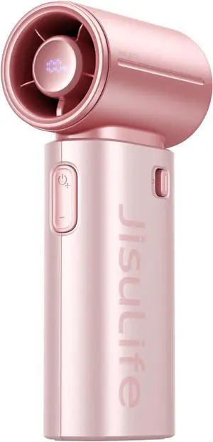 JISULIFE Mini Handheld Fan Life9S - Sleek Chrome: Turbo Power, 22 Hours Cooling, LED Display, 5000mAh, 5-Speed, Small Portable Fan for Travel, Cruise, Concerts, Trendy Gifts for Women Men - Pink JISULIFE Mini Handheld Fan Life9S - Sleek Chrome: Turbo Power, 22 Hours Cooling, LED Display, 5000mAh, 5-Speed, Small Portable Fan for Travel, Cruise, Concerts, Trendy Gifts for Women Men - Pink