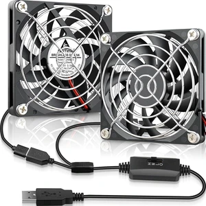 GDSTIME Dual USB Fan 80mm x 10mm, 5V Powered L/M/H 3 Speeds Control GDSTIME Dual USB Fan 80mm x 10mm, 5V Powered L/M/H 3 Speeds Control