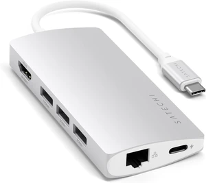 Satechi 8 in 1 USB C Hub Multiport Adapter V2, 4K HDMI, 115W USB C PD Charging, 3 USB-A, Ethernet, Micro/SD Card Readers, for Laptop, MacBook Air/Pro/Neo, iPad Air/Pro, Windows - Silver Satechi 8 in 1 USB C Hub Multiport Adapter V2, 4K HDMI, 115W USB C PD Charging, 3 USB-A, Ethernet, Micro/SD Card Readers, for Laptop, MacBook Air/Pro/Neo, iPad Air/Pro, Windows - Silver