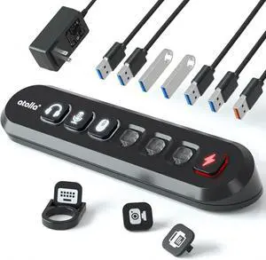 USB 3.0 Hub, atolla USB Hub with Power Supply, 5Gbps High Speed Transmission, 6 x USB 3.0 Ports + 18W Rapid Charging Port, USB HUB with Independent Icon Switch for Easy Cable Identification, USB Hub USB 3.0 Hub, atolla USB Hub with Power Supply, 5Gbps High Speed Transmission, 6 x USB 3.0 Ports + 18W Rapid Charging Port, USB HUB with Independent Icon Switch for Easy Cable Identification, USB Hub