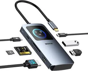 MOKiN 7 in 1 USB C Hub, 4K@60Hz Smart LED Docking Station with HDMI,PD 100W,2*USB A 3.0,USB C 3.0,SD/TF Card Reader,Monitor Adapter for MacBook/Dell/HP/Lenovo MOKiN 7 in 1 USB C Hub, 4K@60Hz Smart LED Docking Station with HDMI,PD 100W,2*USB A 3.0,USB C 3.0,SD/TF Card Reader,Monitor Adapter for MacBook/Dell/HP/Lenovo
