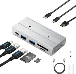 EJAY 7-in-1 Magnetic USB C Hub with 4K HDMI & 100W PD Charging, 10Gbps USB 3.0 Hub, 2 USB-A Ports, SD/TF Card Reader, Includes Sliding Rail for MacBook Pro/Air, Dell XPS, Laptop, Silver EJAY 7-in-1 Magnetic USB C Hub with 4K HDMI & 100W PD Charging, 10Gbps USB 3.0 Hub, 2 USB-A Ports, SD/TF Card Reader, Includes Sliding Rail for MacBook Pro/Air, Dell XPS, Laptop, Silver