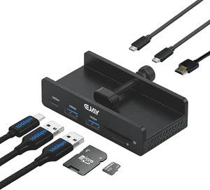 EJAY 7-in-1 USB C Hub with Clamp - 4K@60Hz HDMI, 100W PD Charging, 10Gbps USB 3.2, SD/TF Card Reader, Compatible with MacBook, iPad Pro, Dell XPS, Windows, Black EJAY 7-in-1 USB C Hub with Clamp - 4K@60Hz HDMI, 100W PD Charging, 10Gbps USB 3.2, SD/TF Card Reader, Compatible with MacBook, iPad Pro, Dell XPS, Windows, Black