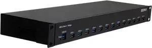 SEDNA - 19 Inch 1U Rack Mount 13 Port USB 3.2 Gen II Hub (10Gbps) (13 x Type A Ports) with 5V 10A AC/DC Adapter SEDNA - 19 Inch 1U Rack Mount 13 Port USB 3.2 Gen II Hub (10Gbps) (13 x Type A Ports) with 5V 10A AC/DC Adapter