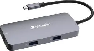 Verbatim USB-C Pro Multiport Hub 5-in-1 Multiport Adapter USB-C to HDMI, RJ45, USB-A and USB-C PD, for Mac, MacBook Pro/Air, iPad Pro, Thinkpad, Windows Computer, Laptop and Co Verbatim USB-C Pro Multiport Hub 5-in-1 Multiport Adapter USB-C to HDMI, RJ45, USB-A and USB-C PD, for Mac, MacBook Pro/Air, iPad Pro, Thinkpad, Windows Computer, Laptop and Co