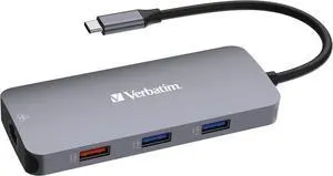 Verbatim USB C Hub 9 in 1 Multiport Adapter USB-C to HDMI RJ45 USBA-A and USB-C with SD Card Reader for Mac, MacBook Pro/Air, iPad Pro, Thinkpad, Windows Computer, Laptop and Co Verbatim USB C Hub 9 in 1 Multiport Adapter USB-C to HDMI RJ45 USBA-A and USB-C with SD Card Reader for Mac, MacBook Pro/Air, iPad Pro, Thinkpad, Windows Computer, Laptop and Co