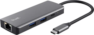 Trust Dalyx USB C Hub Multiport Adapter 6-in-1, Docking Station with 4K HDMI, 2X USB-C, 2X USB 3.1 with 5 Gbps Data Speed, Gigabit Ethernet Port, USB C Adapter for Laptop, MacBook - Silver Trust Dalyx USB C Hub Multiport Adapter 6-in-1, Docking Station with 4K HDMI, 2X USB-C, 2X USB 3.1 with 5 Gbps Data Speed, Gigabit Ethernet Port, USB C Adapter for Laptop, MacBook - Silver