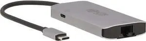 Tripp Lite Three USB-A Ports USB-C Hub, USB 3.2 Gen 1, 5 Gbps Data Transfer, 100W Power Delivery Charging 20V 5A, Gigabit Network Port, Sturdy Aluminum Housing, 3-Year Warranty (U460-003-3AGALC) Tripp Lite Three USB-A Ports USB-C Hub, USB 3.2 Gen 1, 5 Gbps Data Transfer, 100W Power Delivery Charging 20V 5A, Gigabit Network Port, Sturdy Aluminum Housing, 3-Year Warranty (U460-003-3AGALC)