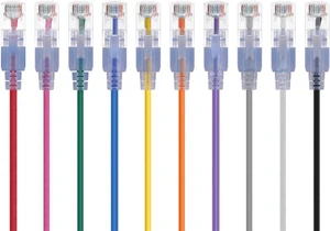 Monoprice 5-Pack SlimRun Cat6A Ethernet Network Patch Cable 10G 2ft Gray, Multi-Color Monoprice 5-Pack SlimRun Cat6A Ethernet Network Patch Cable 10G 2ft Gray, Multi-Color