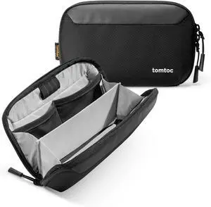 tomtoc Travel Cable Organizer Pouch, Electronics Accessories Organizer Portable Waterproof Double Accessories Carry Case for Cord, Charger, Cables, USB Drive tomtoc Travel Cable Organizer Pouch, Electronics Accessories Organizer Portable Waterproof Double Accessories Carry Case for Cord, Charger, Cables, USB Drive