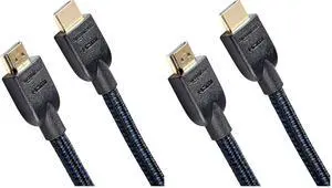 Amazon Basics High-Speed HDMI Cable (18Gbps, 4K/60Hz) - 15 Feet, Nylon-Braided (Pack of 2) Amazon Basics High-Speed HDMI Cable (18Gbps, 4K/60Hz) - 15 Feet, Nylon-Braided (Pack of 2)
