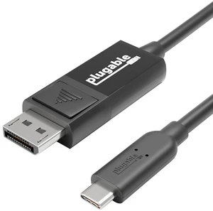 Plugable USB C to DisplayPort Cable 6 feet (1.8m), Up to 4K at 60Hz, USB C DisplayPort Cable - Compatible with Thunderbolt 4/3 and USB-C - Driverless Plugable USB C to DisplayPort Cable 6 feet (1.8m), Up to 4K at 60Hz, USB C DisplayPort Cable - Compatible with Thunderbolt 4/3 and USB-C - Driverless