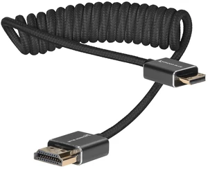 KONDOR BLUE | Mini HDMI to Full HDMI Cable 12" -24" Braided Coiled | 4K 60Hz, 18Gbps, HDR, 3D Video & Nylon Braided with Reinforced connectors | Black KONDOR BLUE | Mini HDMI to Full HDMI Cable 12" -24" Braided Coiled | 4K 60Hz, 18Gbps, HDR, 3D Video & Nylon Braided with Reinforced connectors | Black