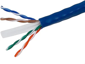 Monoprice 113672 Cat6 Bulk Bare Copper Ethernet Cable, UTP, Stranded, 550MHz, 24AWG, Blue Monoprice 113672 Cat6 Bulk Bare Copper Ethernet Cable, UTP, Stranded, 550MHz, 24AWG, Blue