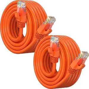 Maximm Cat 6 Ethernet Cable 25 ft (2-Pack) - High-Speed LAN Cable, Internet Cable, Patch Cable, and Network Cable - UTP, 10Gbps, 550MHz Cat6 Cable - Orange Maximm Cat 6 Ethernet Cable 25 ft (2-Pack) - High-Speed LAN Cable, Internet Cable, Patch Cable, and Network Cable - UTP, 10Gbps, 550MHz Cat6 Cable - Orange
