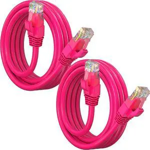 Maximm Cat 6 Ethernet Cable 5 ft (2-Pack) - High-Speed LAN Cable, Internet Cable, Patch Cable, and Network Cable - UTP, 10Gbps, 550MHz Ethernet Cord - Pink Maximm Cat 6 Ethernet Cable 5 ft (2-Pack) - High-Speed LAN Cable, Internet Cable, Patch Cable, and Network Cable - UTP, 10Gbps, 550MHz Ethernet Cord - Pink