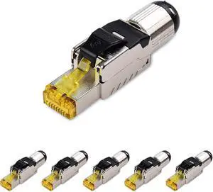 Cable Matters 6-Pack Tool Free Shielded RJ45 Cat 8, Cat8 Field Termination Plug, Cat8 Connector, Cat8 Plug Cable Matters 6-Pack Tool Free Shielded RJ45 Cat 8, Cat8 Field Termination Plug, Cat8 Connector, Cat8 Plug