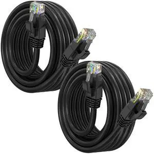 Maximm Cat6 Ethernet Cable - LAN, UTP CAT 6 RJ45, LAN Network, Patch, Internet Cable Black - 2 Pack (10 Feet) Maximm Cat6 Ethernet Cable - LAN, UTP CAT 6 RJ45, LAN Network, Patch, Internet Cable Black - 2 Pack (10 Feet)