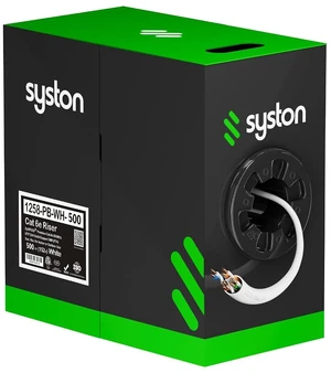 SYSTON CAT 6E Ethernet Network Lan Cable Bulk Raw - 600 MHz 23 AWG UTP Solid Bare Copper Wire For Indoor/Outdoor IP PoE Applications, FT4/CMR/Riser-Rated ETL Listed RoHS Without RJ45 End - White, 152m SYSTON CAT 6E Ethernet Network Lan Cable Bulk Raw - 600 MHz 23 AWG UTP Solid Bare Copper Wire For Indoor/Outdoor IP PoE Applications, FT4/CMR/Riser-Rated ETL Listed RoHS Without RJ45 End - White, 152m