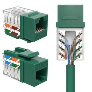 cctv_4less Cat6 RJ45 Keystone Jack Punch-Down Network 45 Degree Green Pack of 50 cctv_4less Cat6 RJ45 Keystone Jack Punch-Down Network 45 Degree Green Pack of 50