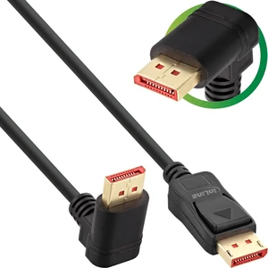 InLine® DisplayPort 1.4 Cable, 8K4K, Upward-Angled, Black/Gold, 2 m InLine® DisplayPort 1.4 Cable, 8K4K, Upward-Angled, Black/Gold, 2 m