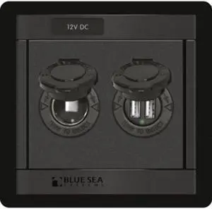 Blue Sea Systems 1478 Panel 360 12V SCKT/Dual USB CHRG Blue Sea Systems 1478 Panel 360 12V SCKT/Dual USB CHRG
