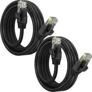 Maximm Cat 6 Ethernet Cable 5 Ft, (2-Pack) Cat6 Cable, LAN Cable, Internet Cable, Patch Cable and Network Cable - UTP (Black) 5 Feet ethernet Cord Maximm Cat 6 Ethernet Cable 5 Ft, (2-Pack) Cat6 Cable, LAN Cable, Internet Cable, Patch Cable and Network Cable - UTP (Black) 5 Feet ethernet Cord