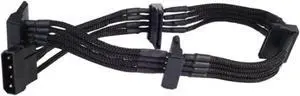 Silverstone Tek Sleeved Extension Power Supply Cable with 1 x 4-Pin to 4 x SATA Connectors (PP07-BTSB) Silverstone Tek Sleeved Extension Power Supply Cable with 1 x 4-Pin to 4 x SATA Connectors (PP07-BTSB)