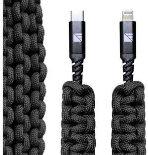 Dark Energy Lightning to C Paracord Cable Black Dark Energy Lightning to C Paracord Cable Black