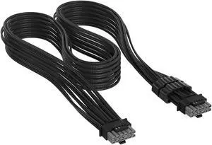CORSAIR Elite Premium Individually Sleeved PCIe 12V-2x6 to PCIe 12V-2x6 600W PSU Cable Triple-Mesh Paracord Sleeve, Low-Profile Cable Combs, Compatible with 12V-2x6 PSUs Black CORSAIR Elite Premium Individually Sleeved PCIe 12V-2x6 to PCIe 12V-2x6 600W PSU Cable Triple-Mesh Paracord Sleeve, Low-Profile Cable Combs, Compatible with 12V-2x6 PSUs Black