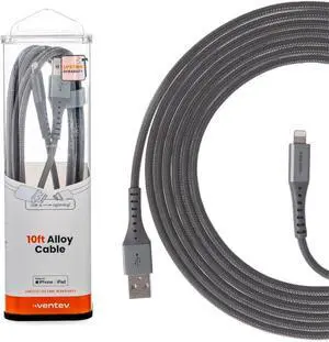 Ventev ChargeSync Alloy Lightning Cable 10ft Steel Ventev ChargeSync Alloy Lightning Cable 10ft Steel