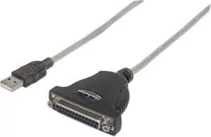 Manhattan 336581 A Male to DB25 Female Full Speed USB to Parallel Printer Converter Manhattan 336581 A Male to DB25 Female Full Speed USB to Parallel Printer Converter