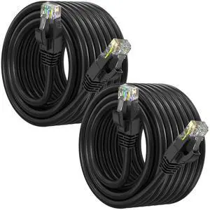 Maximm Cat 6 Ethernet Cable 50 Ft, (2-Pack) Cat6 Cable, LAN Cable, Internet Cable and Network Cable - UTP (Black) Maximm Cat 6 Ethernet Cable 50 Ft, (2-Pack) Cat6 Cable, LAN Cable, Internet Cable and Network Cable - UTP (Black)