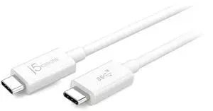 USB 3.1 Type-C to Type-C Coaxial Cable by j5create, 2.3 Feet USB 3.1 Type-C to Type-C Coaxial Cable by j5create, 2.3 Feet