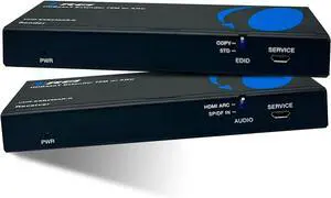 OREI 4K HDMI Over Ethernet Extender - HDBaseT UltraHD 4K @ 60Hz 4:4:4 Over Single CAT5e/6/7 Cable with HDR, ARC & IR Support, RS-232 - Up to 230 Ft @ 4K - Power Over Cable - Audio Out OREI 4K HDMI Over Ethernet Extender - HDBaseT UltraHD 4K @ 60Hz 4:4:4 Over Single CAT5e/6/7 Cable with HDR, ARC & IR Support, RS-232 - Up to 230 Ft @ 4K - Power Over Cable - Audio Out
