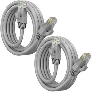 Maximm Cat 6 Ethernet Cable 6 ft 2 Pack - High-Speed LAN Cable, Internet Cable, Patch Cable, and Network Cable - UTP, 10Gbps, 550MHz Ethernet Cord - Gray Maximm Cat 6 Ethernet Cable 6 ft 2 Pack - High-Speed LAN Cable, Internet Cable, Patch Cable, and Network Cable - UTP, 10Gbps, 550MHz Ethernet Cord - Gray