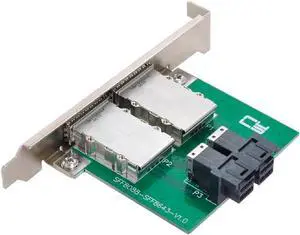 Cablecc Dual Ports Mini SAS SFF-8088 to Internal SAS HD SFF-8643 PCBA Female Adapter with Low Profile Bracket Cablecc Dual Ports Mini SAS SFF-8088 to Internal SAS HD SFF-8643 PCBA Female Adapter with Low Profile Bracket